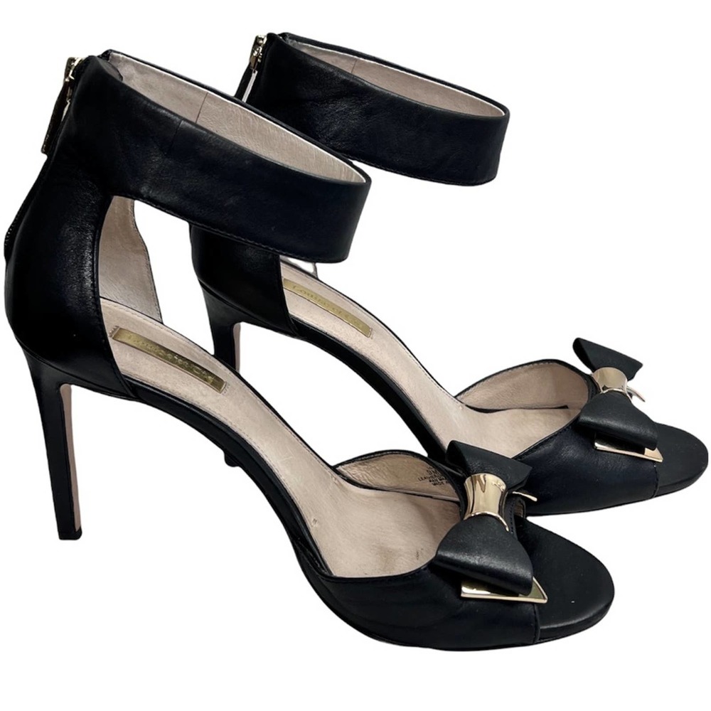 Louise Et Cie  Leather Open Toe Black High Heels Size 9